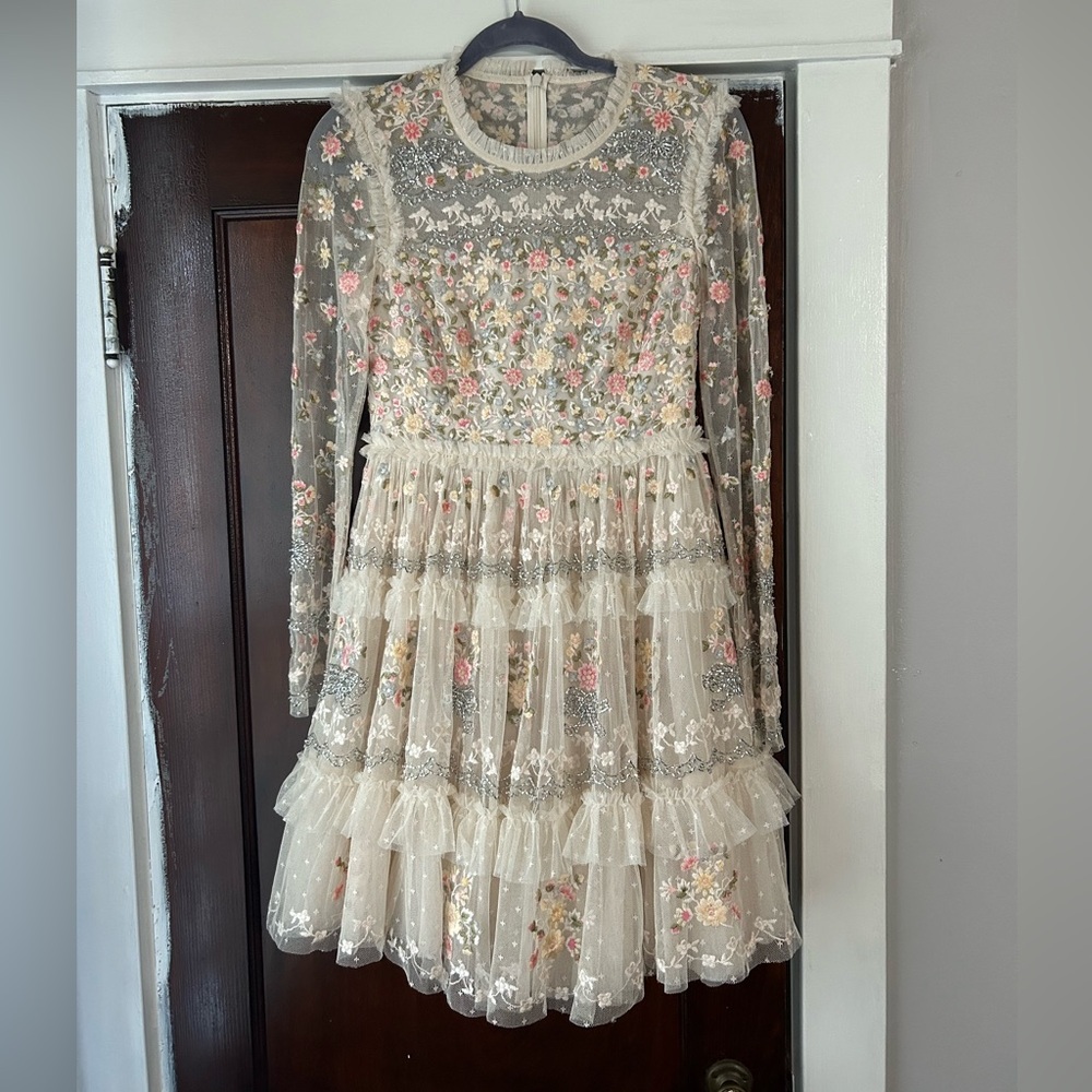 Needle & Thread Cream Lace Dress